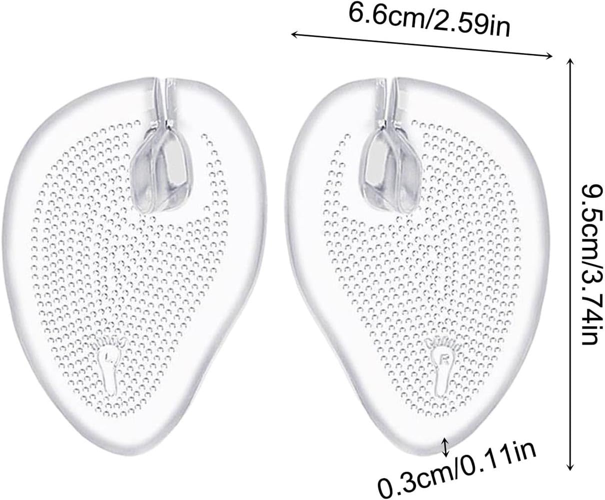 2 paia di cuscinetti per sandali infradito in silicone trasparente, protezioni per le dita dei sandali, cuscinetti antiscivolo per avampiede, inserti per protezione del piede, per sandali da uomo e
