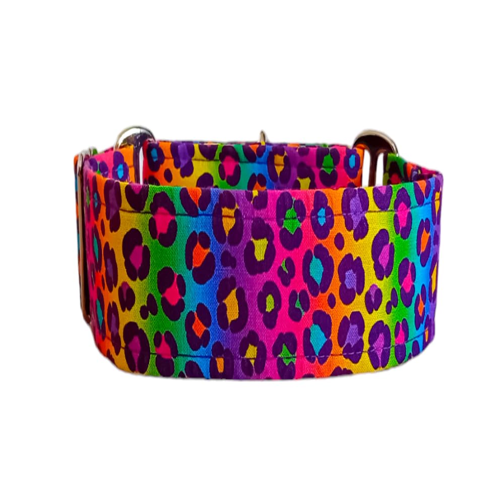 Collar Martingale/Correa/Cinturon Seguridad RAINBOW ANIMAL para Perro Galgo Greyhound - Hecho a Mano en España