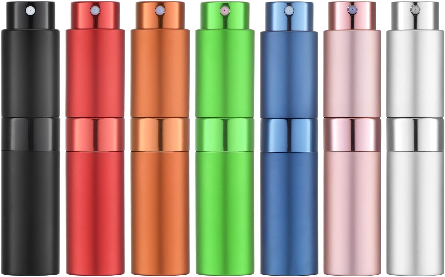 LISAPACK Atomizer Perfume 8ML Spray Bottle for Travel (7PCS), Empty Refillable Cologne Dispenser, Portable Sprayer for Men and Women (Multi-colored)