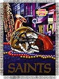 Northwest NFL New Orleans Saints Unisex-Adult Woven Tapestry Throw Blanket, 48' x 60', Home Field Advantage