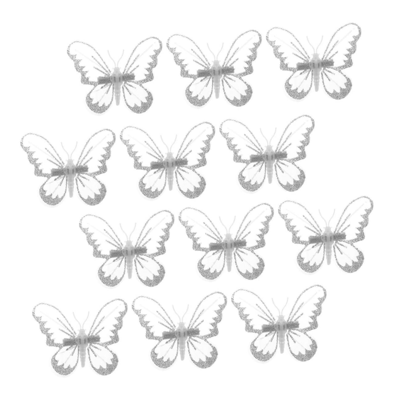 Housoutil 5 Sätze Simulation Schmetterlinge Mit Clip Stoff Schmetterlinge Für Diy Bastelprojekte Vielseitige Dekoration Für Hochzeit Weihnachten Und Mehr 12 Stück * 5