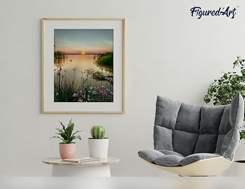 Miniatura 4 de Figured'Art Pintura por números para adultos con marco de lago pacífico de 16 x 20 pulgadas, kit de pintura artística para manualidades, lienzo ya