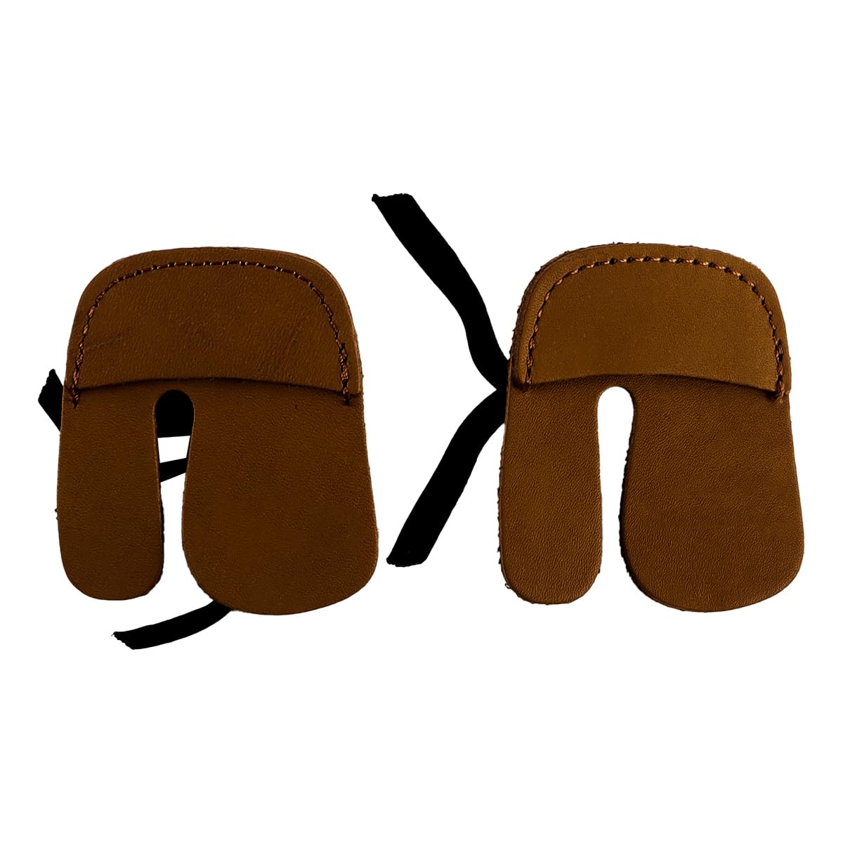 Namvo 2pcs linguette per Dita di tiro con L'Arco in Pelle di Mucca per Protezione per Le Dita di tiro con L'Arco da Caccia all'aperto Marrone