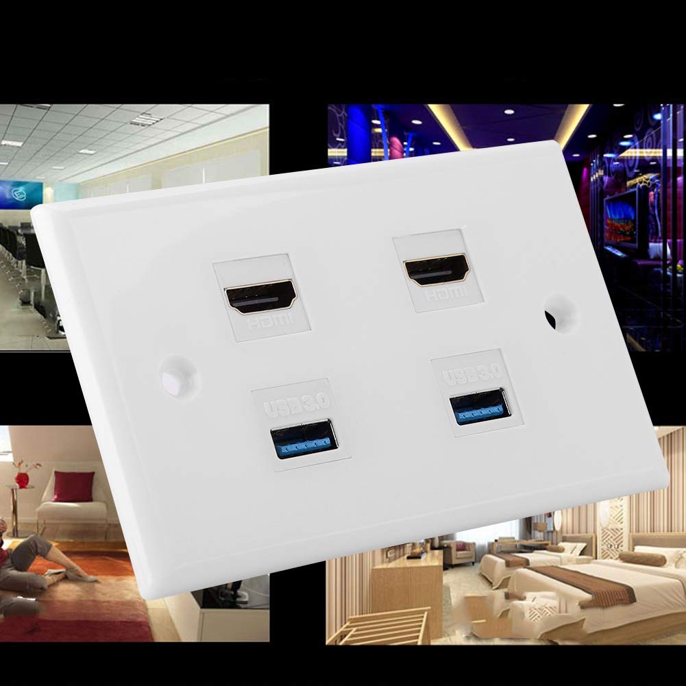 Piastra da parete HDMI 2 porte HDMI 2 porte USB 3.0 accoppiatore copertura video HDTV