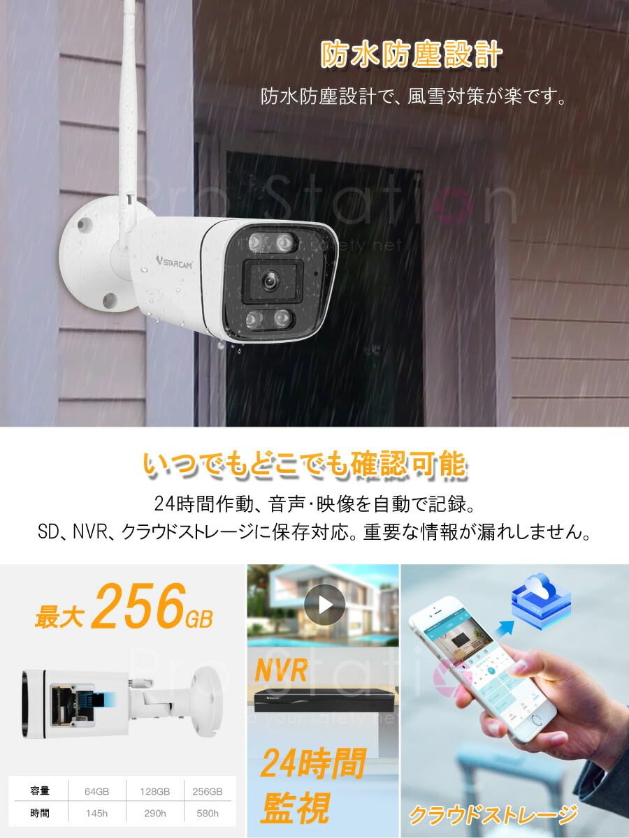 防犯カメラ 屋内屋外兼用 ワイヤレス「CS58/SD32.A」 防犯カメラ 屋内屋外兼用 ワイヤレス CS58 2K 1296p 300万画素