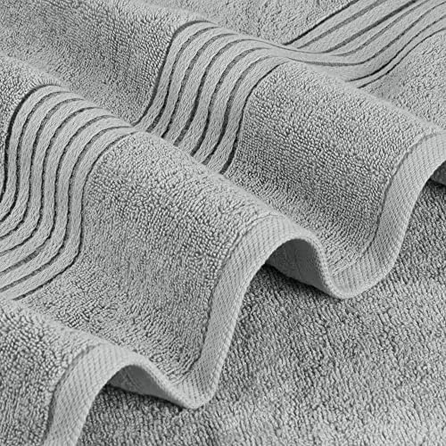 Image of Utopia Towels Luxurious Bath Towels Set, 4 Pack, 27 x 54 Inches - 100% Ring Spun Cotton, Thick, Plush, and Fast-Drying, Designed for Premium Hotels, Spas, and Homes, Cool Grey