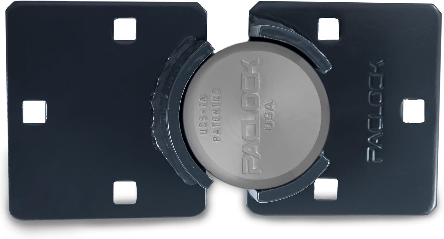 PACLOCK's UCS-7A/770 Hasp and Puck Kit, High Performance 6-Pin Cylinder, One Lock Keyed to a Number U-Pick! w/ 2 Keys, Silver Anodized Aluminum, Double Coated Grey Hasp