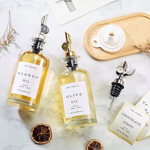 Miniatura 5 de Botella dispensadora de aceite de oliva para cocina, dispensador de jarabe de café con vertedor pesado, dispensador de botellas de vidrio para