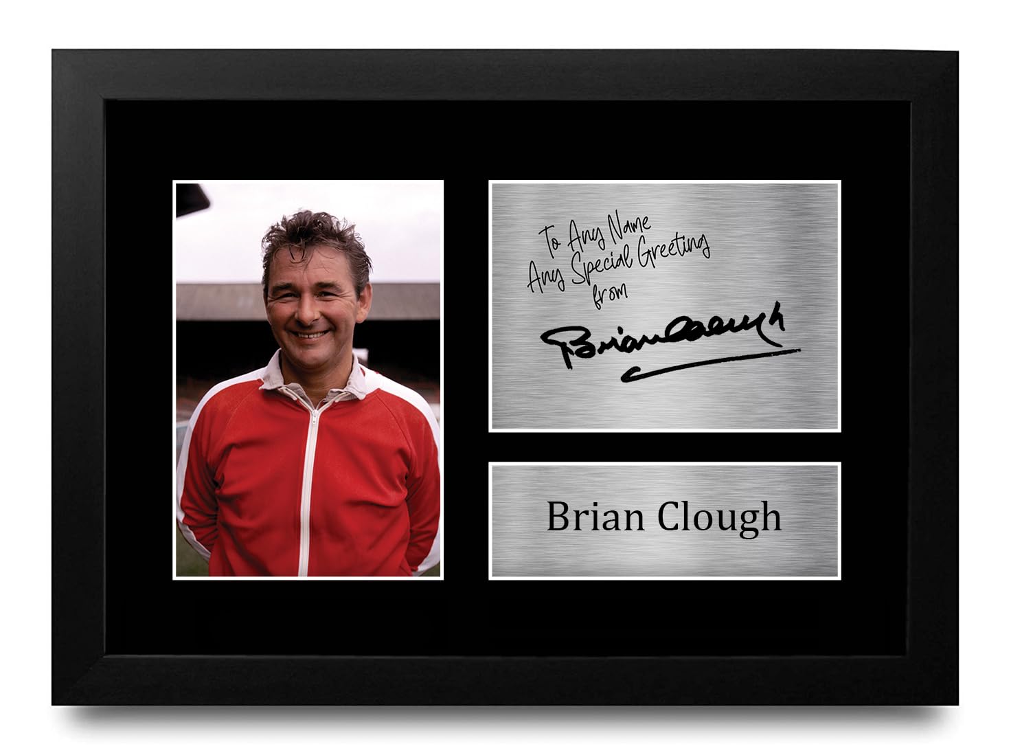 HWC Trading Brian Clough Personalised Gift - Signed Autograph Picture, Framed A4 Football Memorabilia with Custom Name Message for Birthday Christmas Wedding โ image 1