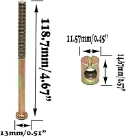Vista 2 de FGen 18 Uds. Accesorios de cama para niños, tornillos hexagonales, cabeza de martillo, conector de tornillo tuerca de martillo M8-4.331 in