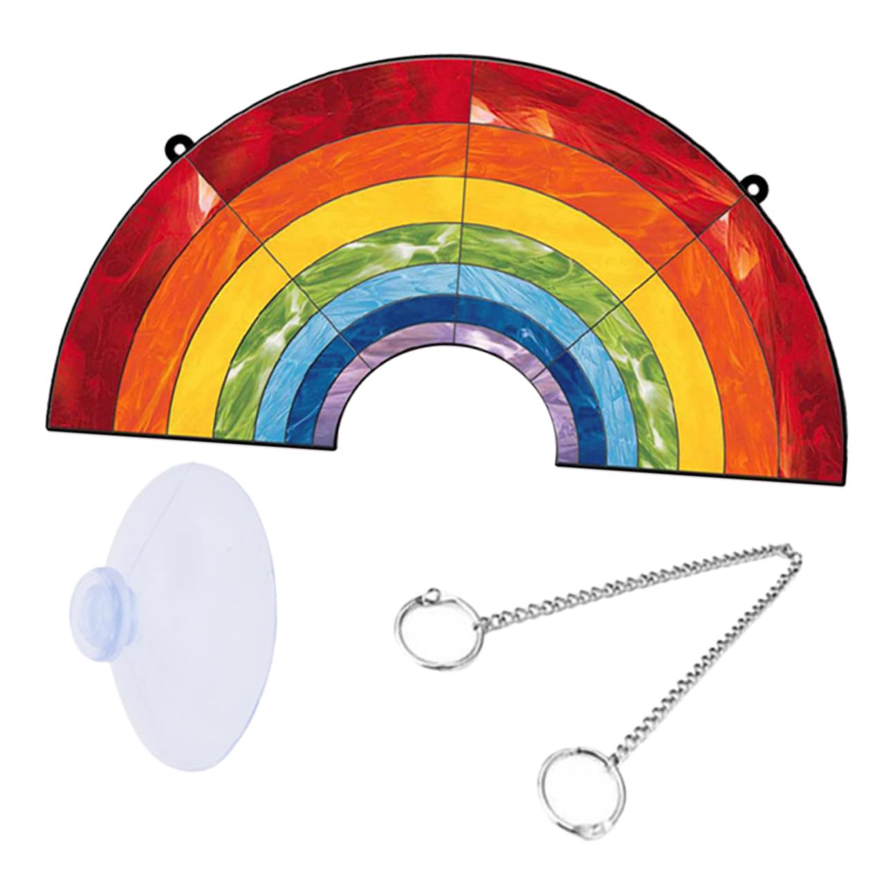 HANABASS 5 Sätze Regenbogen Acryl Anhänger mit Aufhängekette und Saugnapf Dekorativer Fensterdeko Prisma Langlebiger Bunter Hängeornament für Garten Wohnzimmer Büro und Balkon