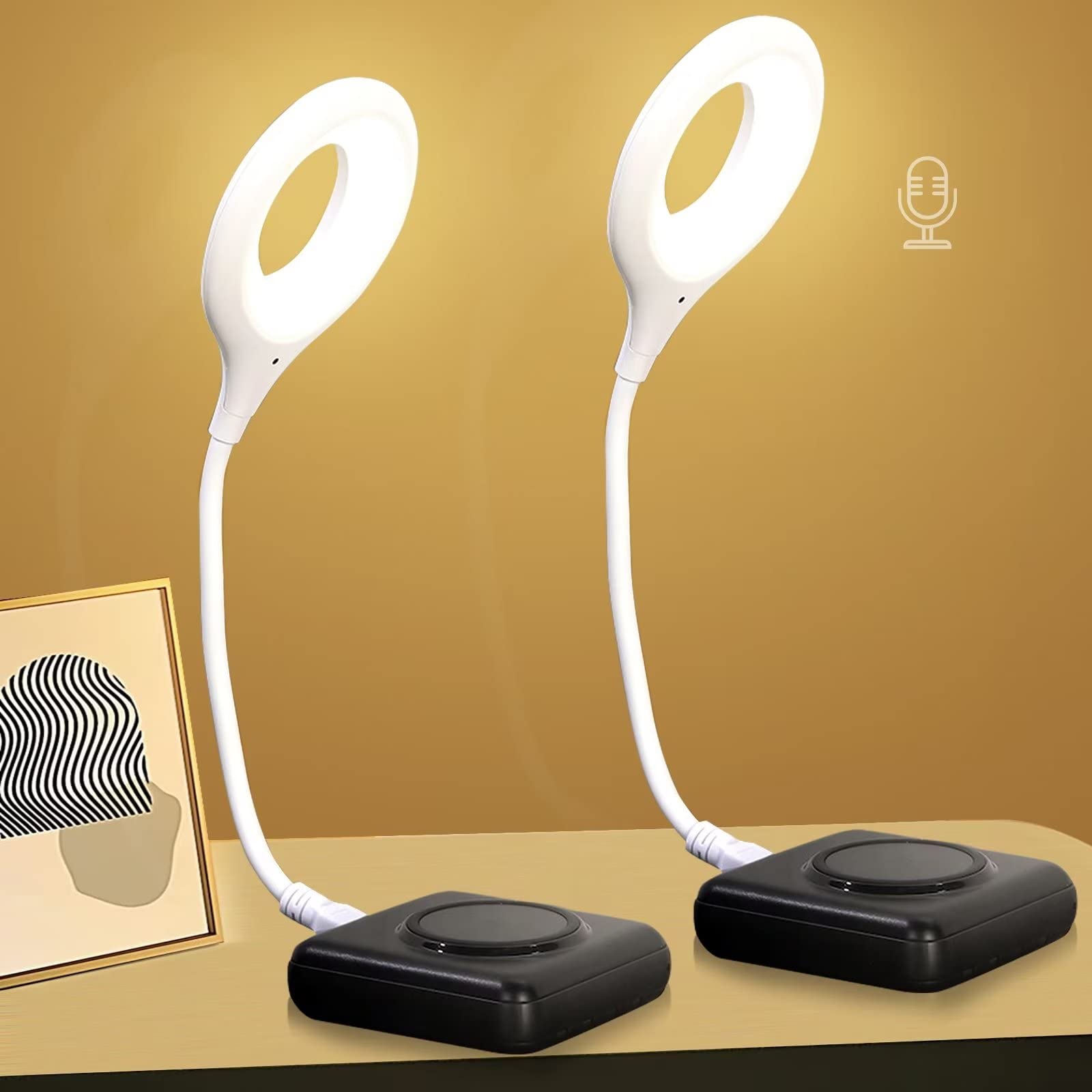 ADITAM Veilleuse Intelligente à Commande vocale USB Lampe de Commande vocale Bureau veilleuse Flexible Mini Lampe de Bureau pour la Maison Chambre Double The Comfort