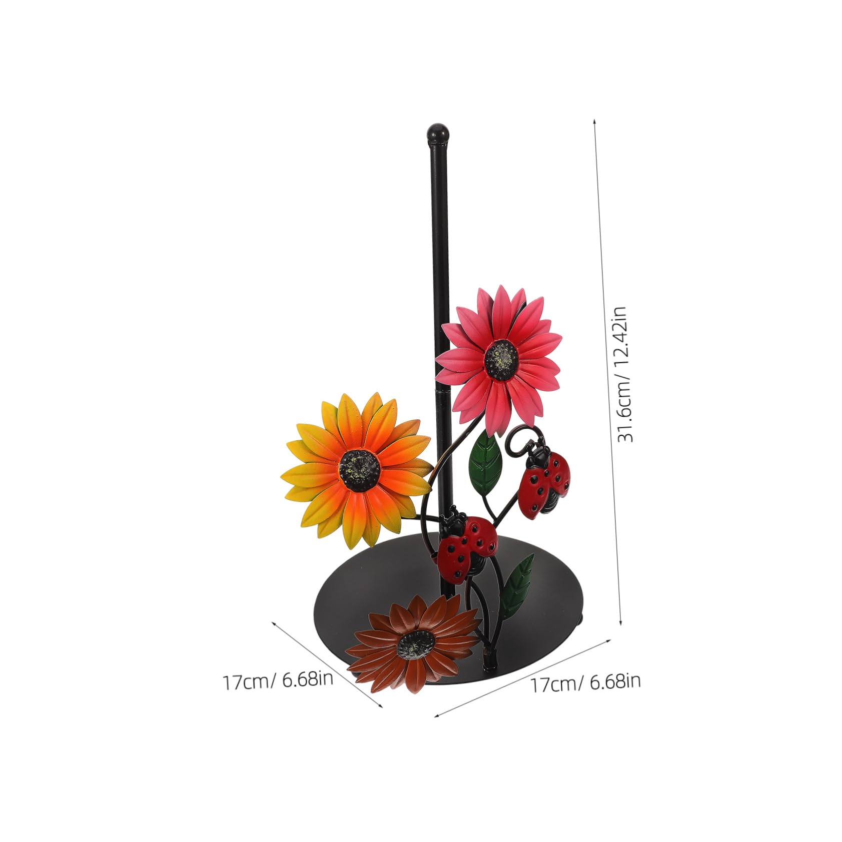 NUOBESTY Porta Rotolo di Carta Supporto Verticale a Forma di Girasole in Ferro Decorativo Base Stabile per Cucina e Soggiorno