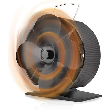 Amazon 最新版 ストーブファン 40 で回転 エコファン 4ブレード 小型 日本製モーター採用 電源不要 暖炉ファン 25db以下超静音設計 石油ストーブや薪ストーブ対応可能 エコストーブファン 火力熱炉ファン 薪ストーブファン 空気循環 省エネ 暖炉用品 アクセサリ