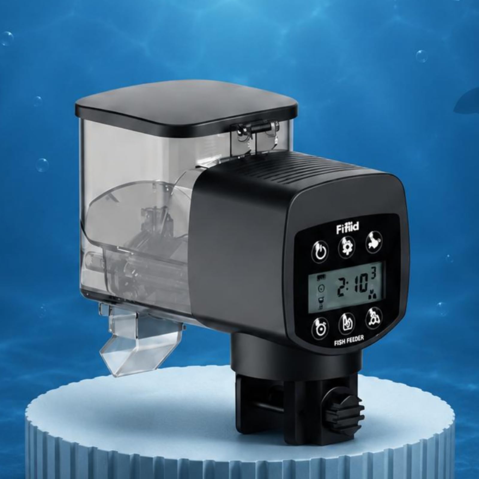 Alimentatore Automatico WY-350Y Acquario 500 Ml Dispenser Mangime Pesci Dosaggio Preciso Schermo LCD