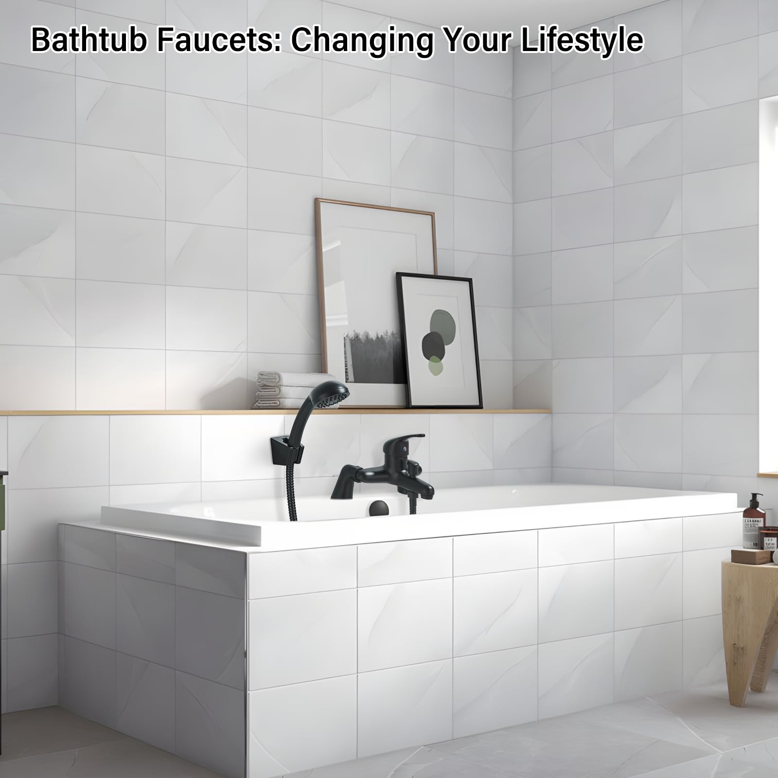 TVTIUO Black Bathroom Shower Faucet, Modern Bathroom Sink Faucet with Shower Faucet - Image 3