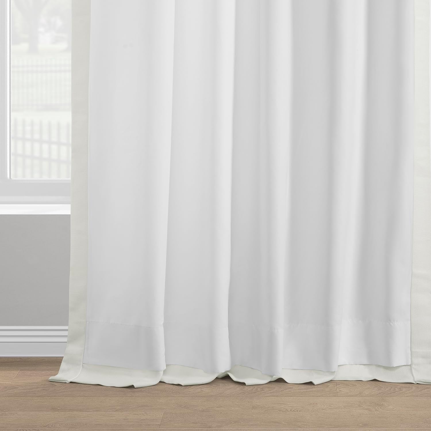 HPD Half Price Drapes Italian Linen Curtains for Bedroom & Living Room 84 Inches Long Room Darkening Curtains (1 Panel), 50W X 84L, Magnolia Off White