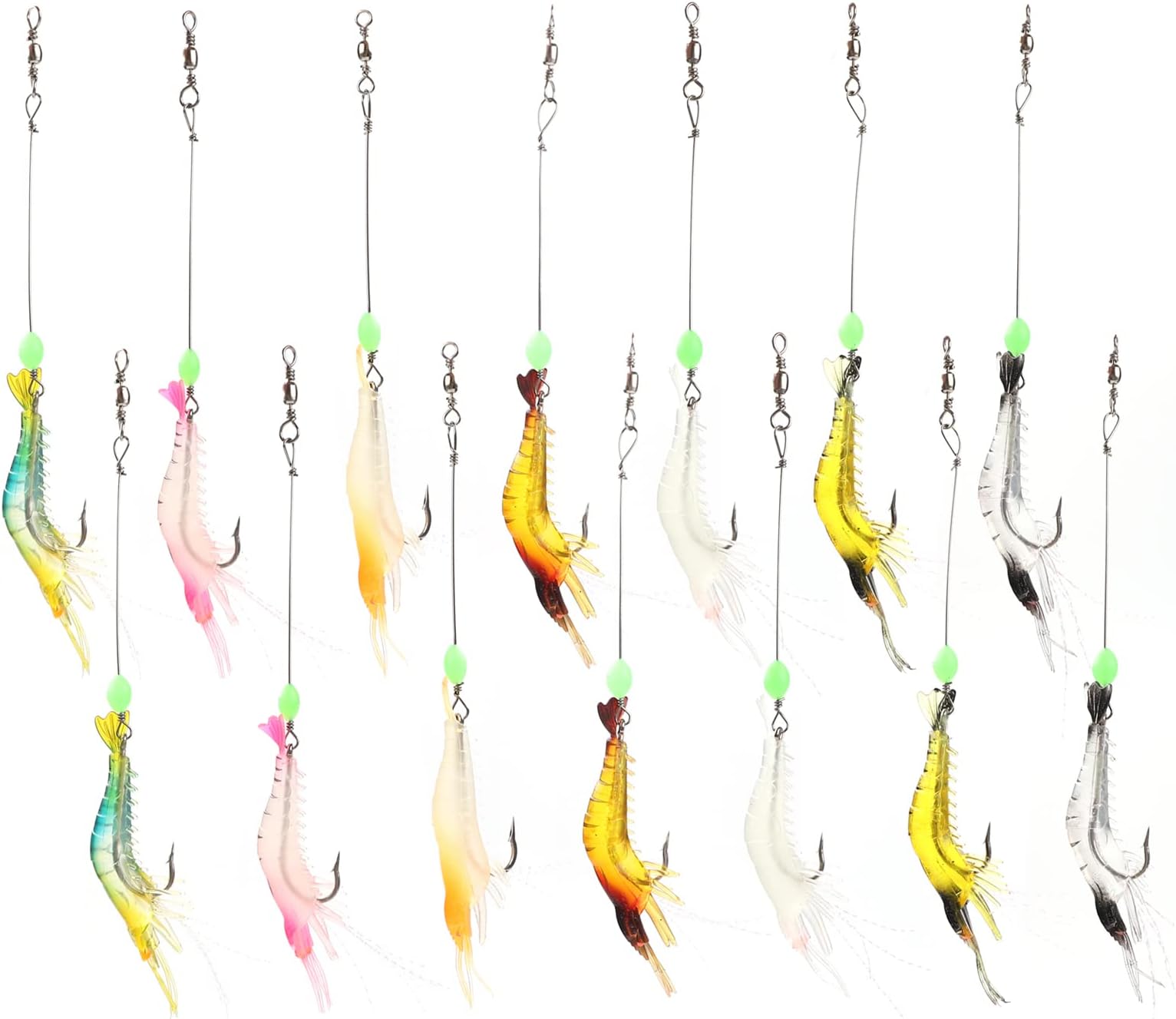 Taigek Fishing Lures Bass Kit Soft Plastic 14PCS Fishing Jigs Freshwater Fishing Lures Saltwater Jig Heads for Bass Fishing
