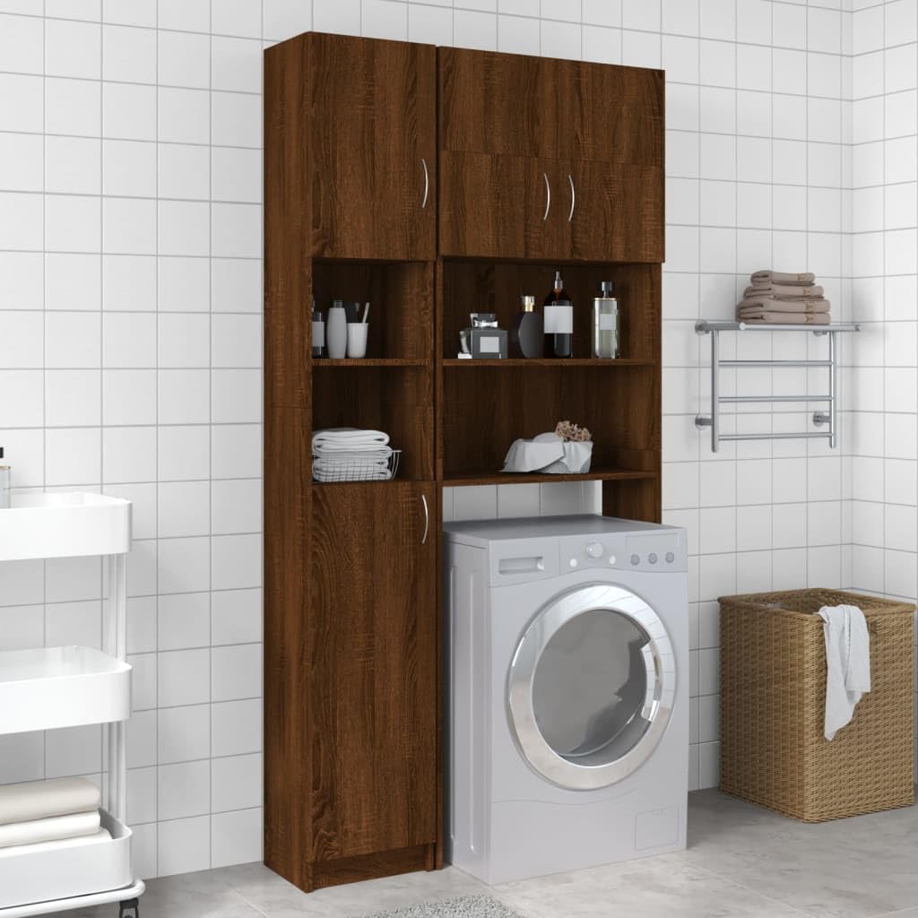 Armario de baño para baños pequeños: mueble columna de madera de ingeniería