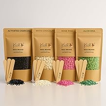 Unisex Adult Hair Removal Brazilian Hard Wax Beans For Face, Eyebrow, Back, Chest, Bikini Areas, Legs, Arms and Beards (50GM, Rose Pink+ White Chocolate + Aloe Vera + Charcoal)