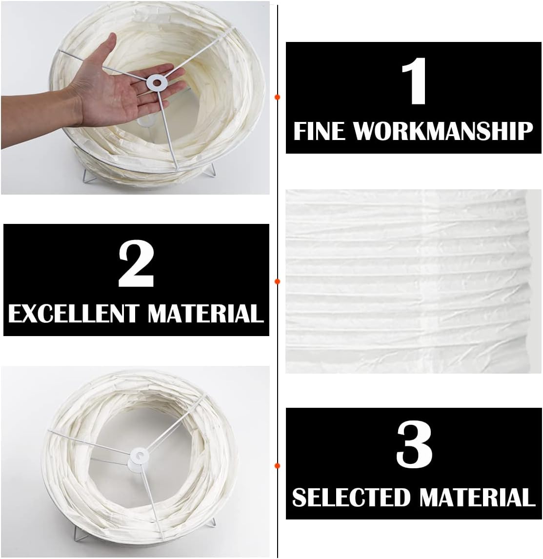 FERCAISH Paper Floor Lamp Shade, Foldable and Minimalist Style Rice Paper Lamps Classic Modern Paper Floor Light Bulb Cage Guard for Living Room Bedroom Décor