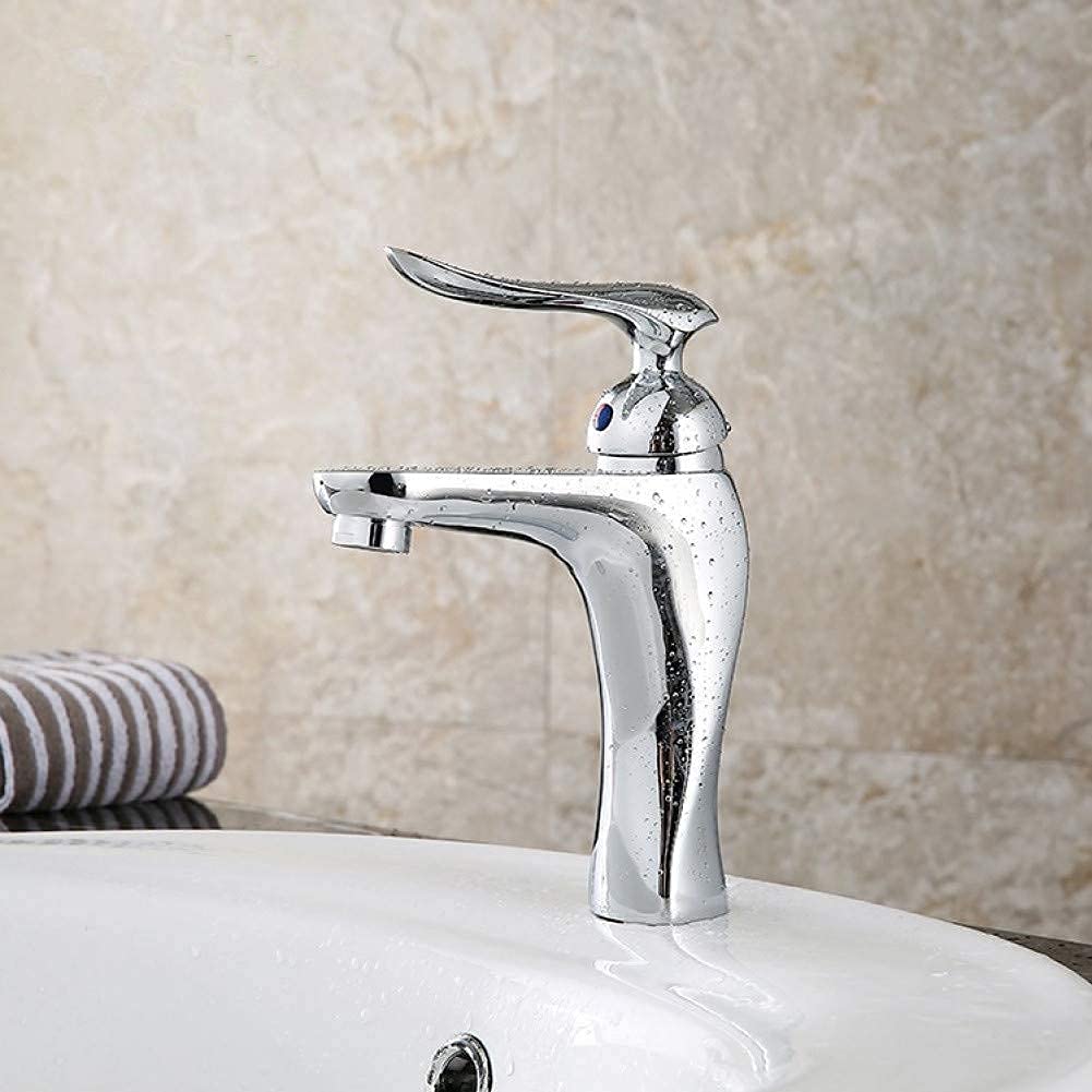 Robinet de lavabo monotrou Swan mitigeur économique en eau et calcaire résistant salle de bain