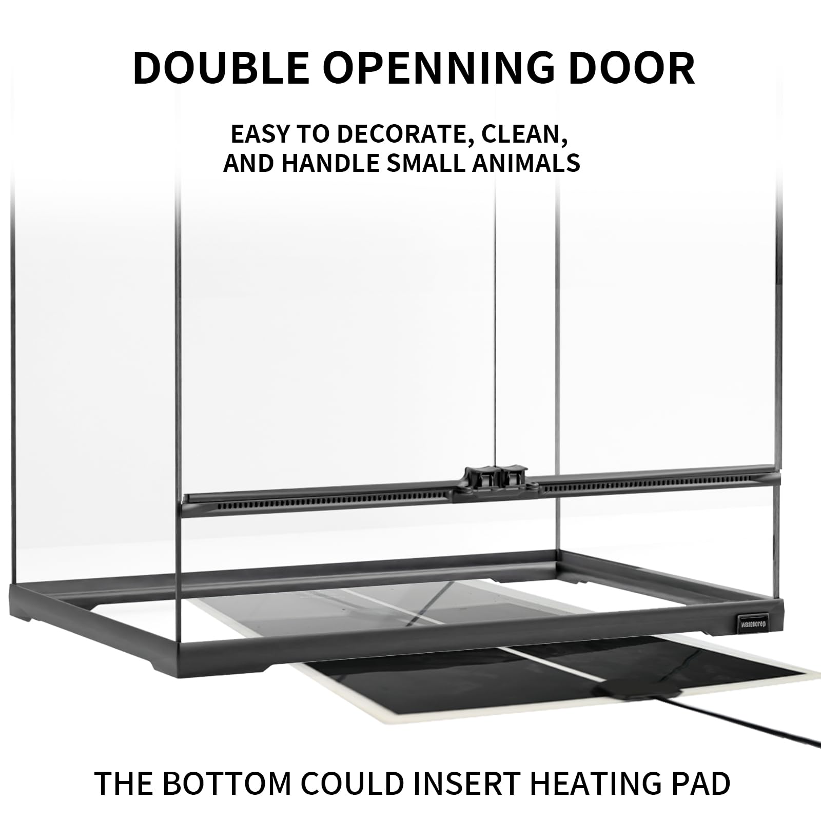 Tanque de vidrio para reptiles de 15 galones de alto de 12 x 12 x 24 pulgadas con sistema de drenaje, jaula vertical premontada para gecos arbóreos, camaleón, lagarto, rana de árbol y