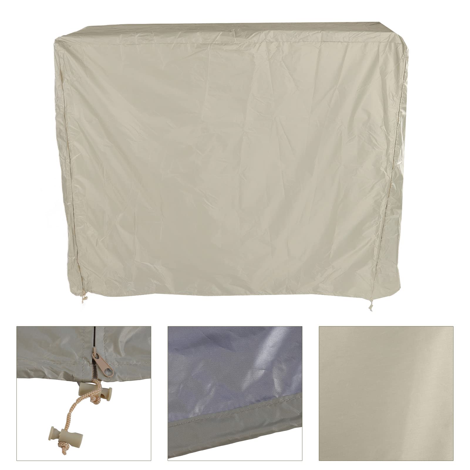 Copertura antipolvere per tavolo da ping pong, in taffetà di poliestere 190, impermeabile, con cerniera, beige, 155 x 75 x 144 cm