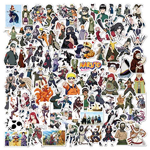 Dyudyrujdtry - 100 pegatinas de Naruto para ordenador portátil, maletero, monopatín, guitarra, mochila para nevera