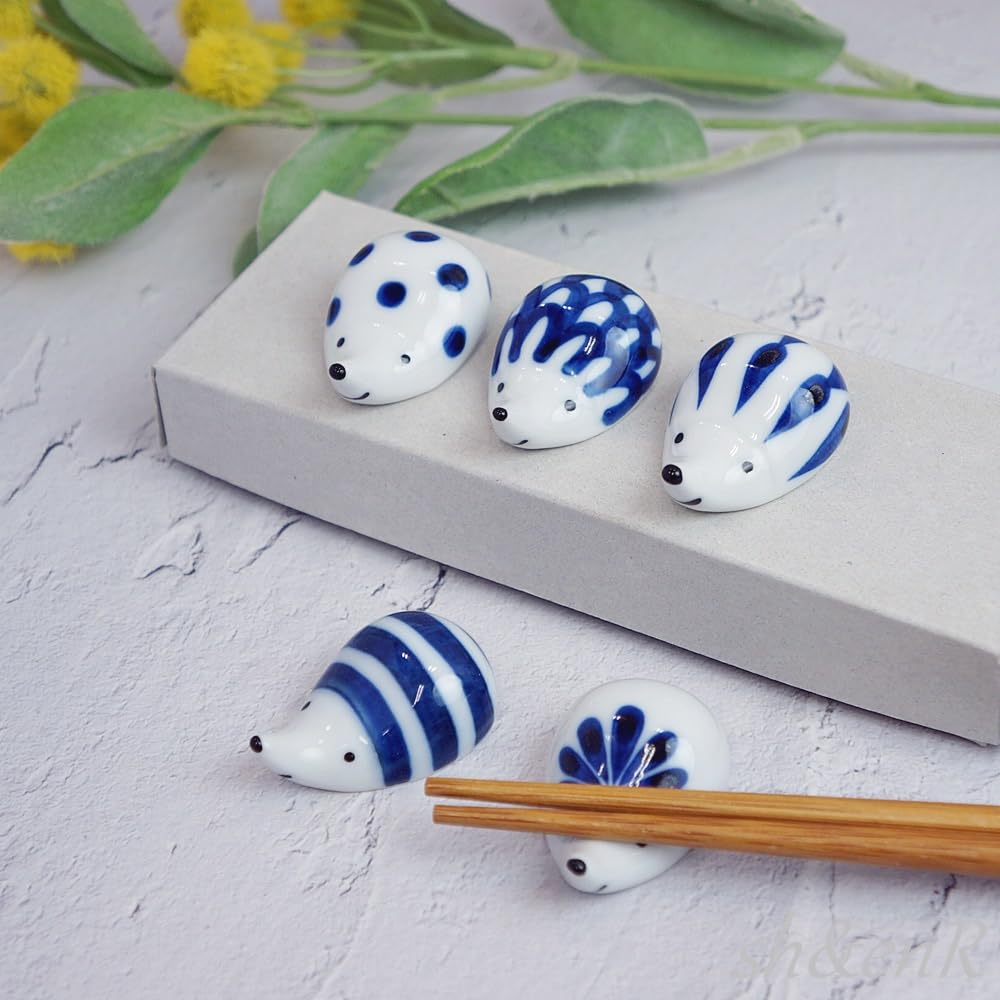 Amazon | ハリネズミ 箸置き 箸置 5個セット 波佐見焼 ギフトBOX付き