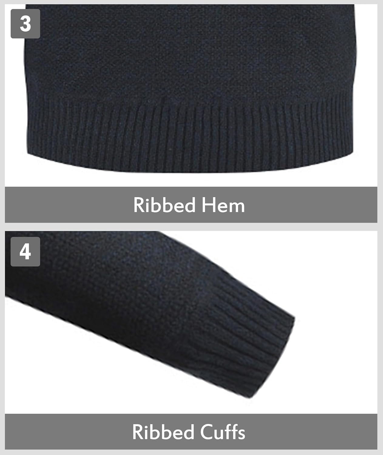 LLdress Mens Knit Cardigan Sweaters Sherpa Lined Full Zip Hoodie With Pockets - Image 4