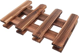 OSALADI Carbonized High DIY Wood Garden Fence Flexible Rustic Outdoor Landscape Decorative Picket Fence for Balcony Lawn with Wear-Resistant Wood