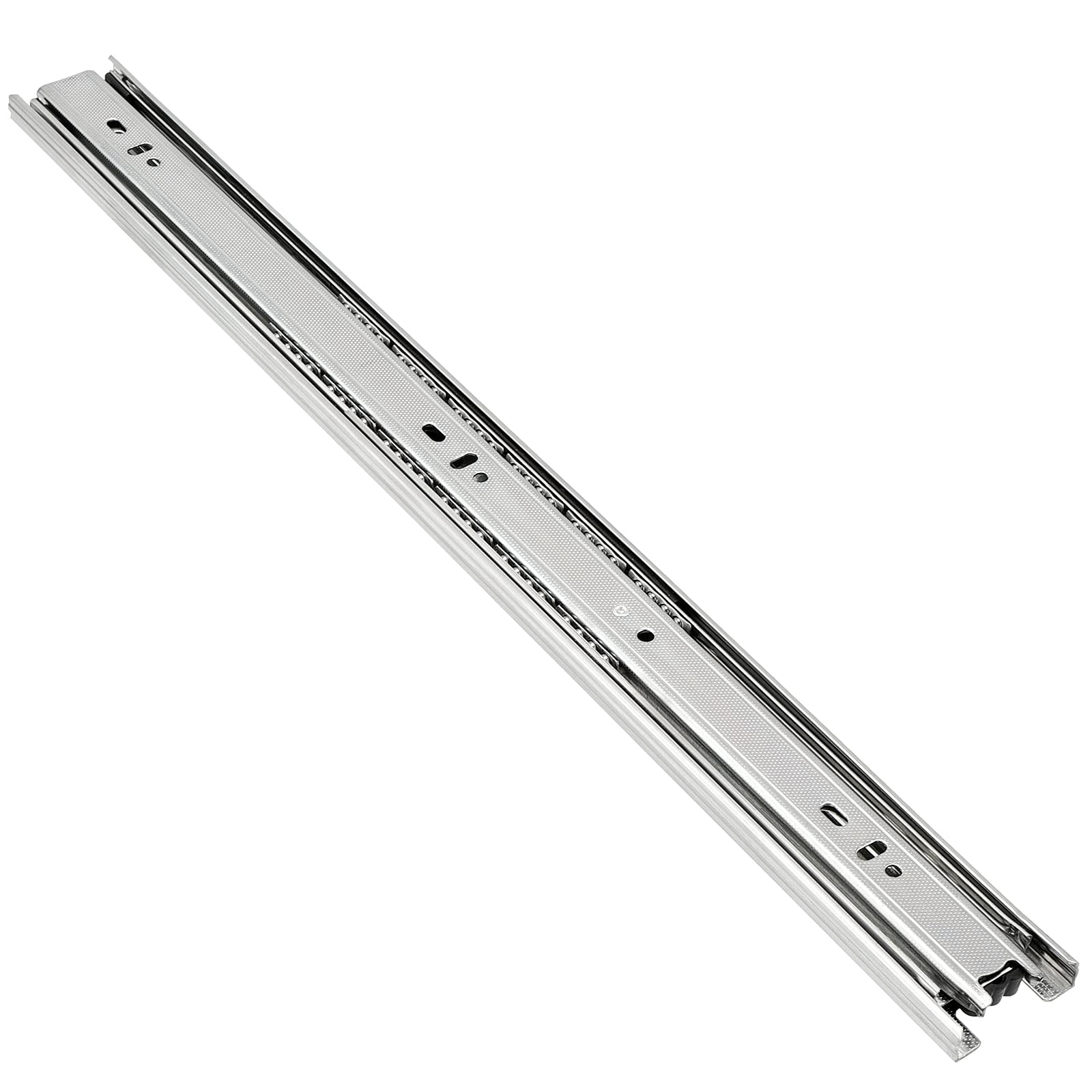 3 Paar 50,8 cm Auszugsschienen, seitlich montiertes Kugellager Schrank Schubladenschienen, 3 Abschnitte Vollauszug Schubladengleiter, robuste Schubladenschienen, 90,7 kg Kapazität, Silber