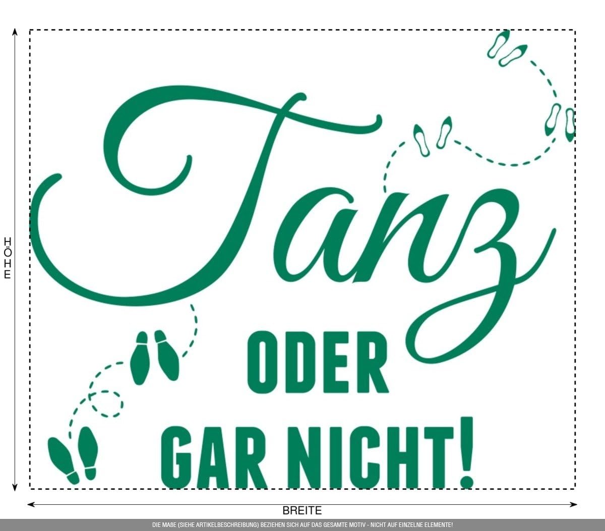Aufkleber » Tanz oder gar nicht!, 120x100,8cm, Grün • Wandtattoo / Wandaufkleber / Wandsticker / Wanddeko / Vinyl