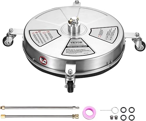 Miniatura 1 de VEVOR Limpiador de superficies de hidrolavadora de 18 pulgadas con ruedas, limpiador de hormigón de acero inoxidable 4000 PSI máximo, conector de