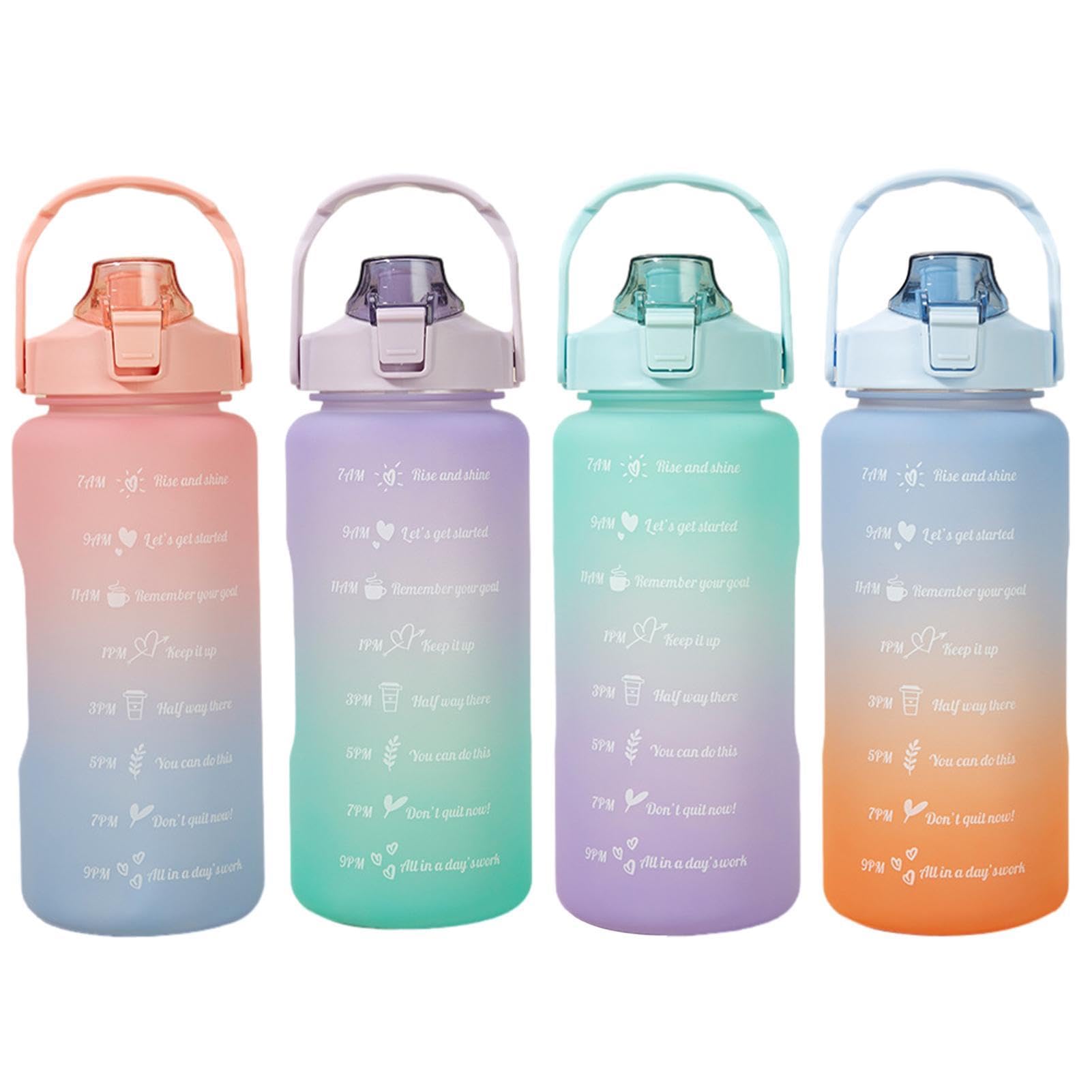 Große Kapazität Wasserflasche, 2L Wiederverwendbare Auslaufsichere Sportflasche mit Strohhalm, ideal für Fitness, Outdoor-Aktivitäten, BPA-frei