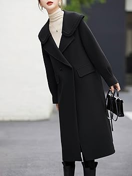 Amazon.com: chouyatou Women's Elegant Sailor Collar Wool Pea Coat