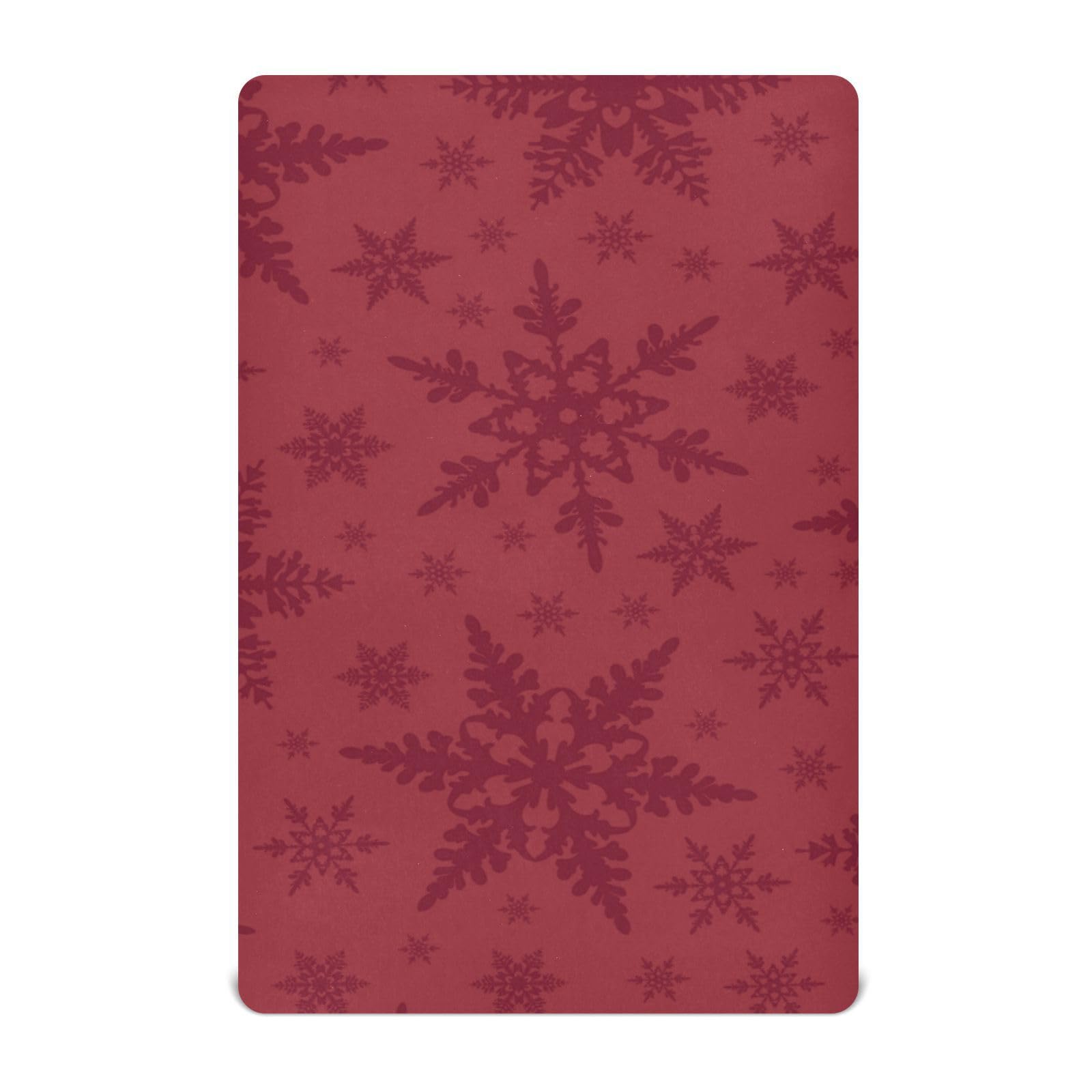 Moudou Christmas Snowflake Playard Sheet for Boy Girls, Soft Breathable Fitted Toddler Sheet for Standard Playard Bed Mattress, 39 x 27 x 5 Inch