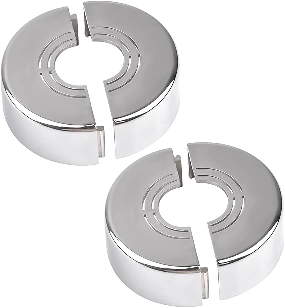 UFURMATE Wall Pipe Cover, 2Pcs Plastic Wall Hole Decoration Split Flange Cover Easy Installation