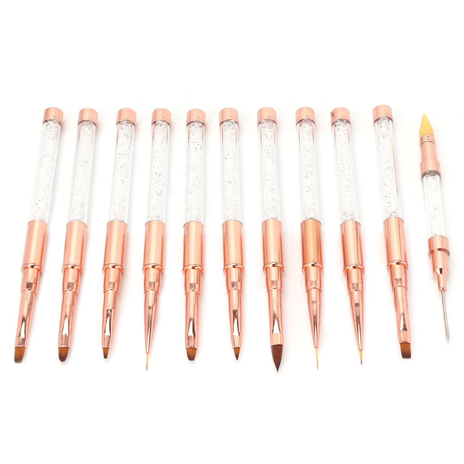 Set di Pennelli per Nail Art 11 Pezzi con Penna a Doppia Testa per la Progettazione e la Decorazione delle Unghie a Casa o nel Salone di Bellezza