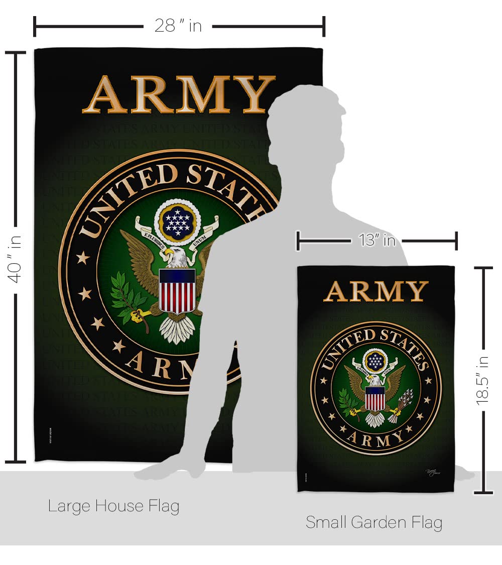Breeze Decor Army Garden House Flag Kit Kit Forces Armed Forces Rangers United States American Military Veteran Emerytura Oficjalna dekoracja baner mały prezent na podwórko dwustronny, 1 x 1 x, Made in USA