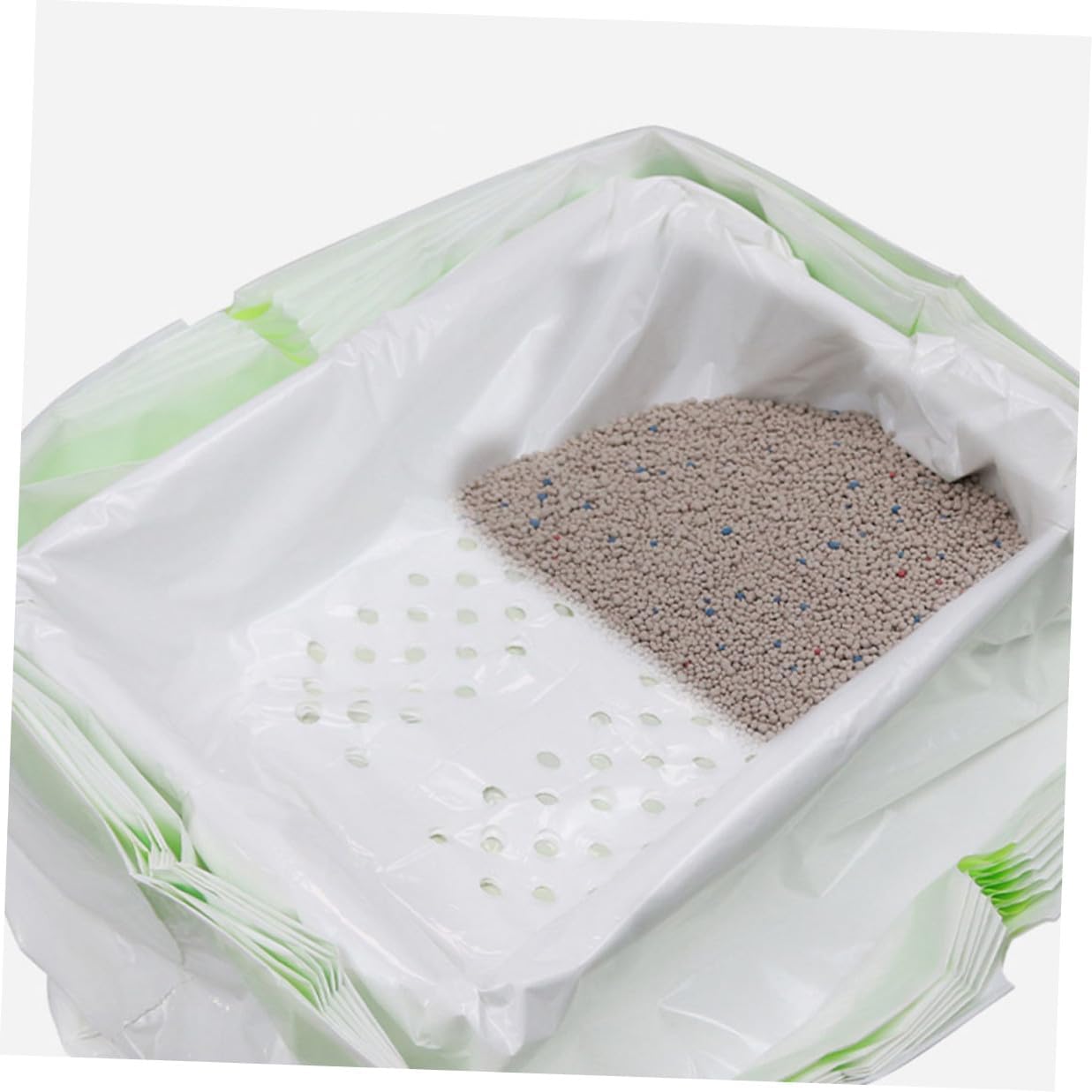 Cat Litter Box Liners Drawstring Bags Thickened Plastic Storage Pouches Leakproof Kitten Litter Bags 7pcs Large Size for Home Pet Waste Cleanup