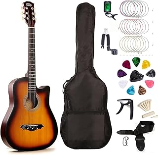 Rock Out in Style: Megarya Acoustic Guitar for Beginners Complete Starter Kit (SUNBURST)