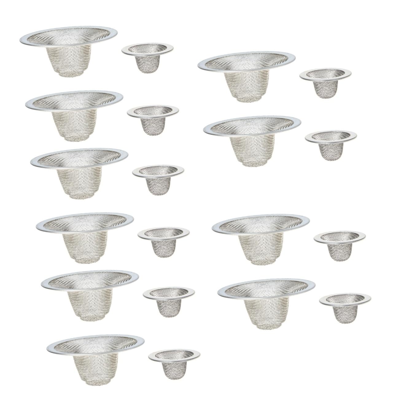 Operitacx 5 Series Filtro De Acero Inoxidable Colector De Drenaje De Cabello Baño Filtro De Malla Filador De Receptor De Cabello De Drenaje De Ducha Filtro De Bañera Plata 4 Piezas X 5