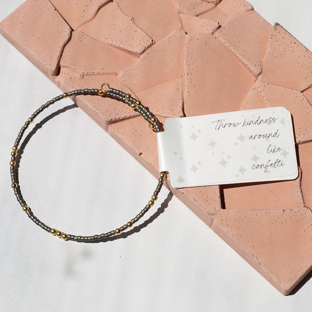 Lenny & Eva Confetti Bangles in Delicate Miyuki Glass and Gold Plated Beads, 2-3mm Collections