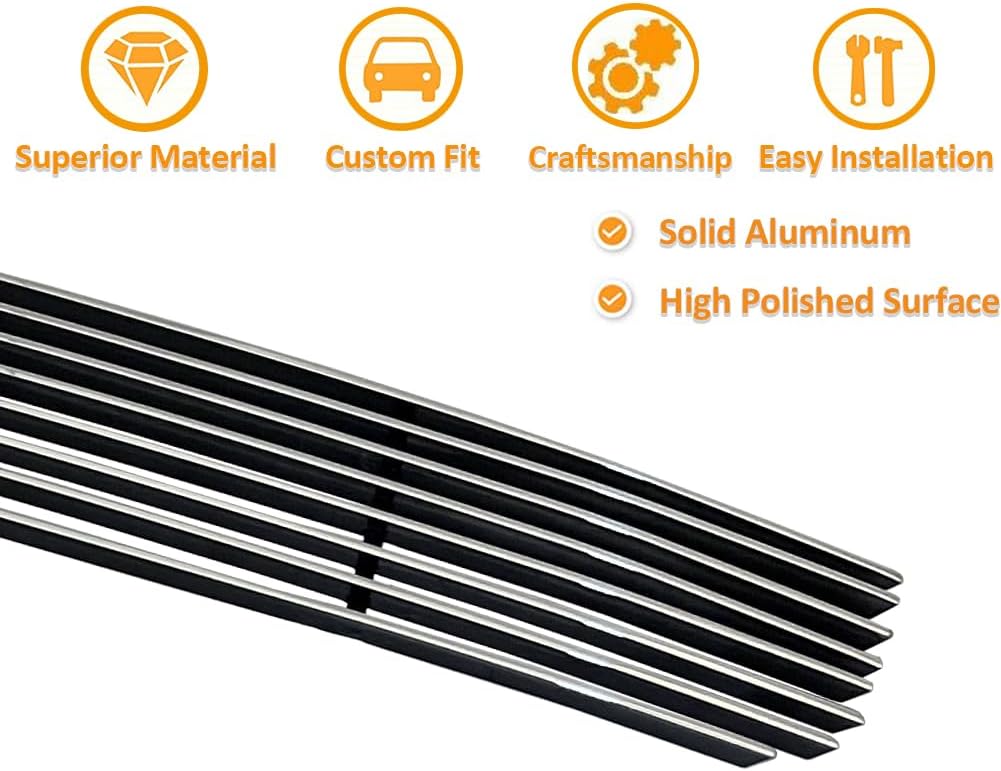 Fits 2005-2009 Ford Mustang GT V8 Lower Bumper Billet Grille Insert Polished Surface Aluminum