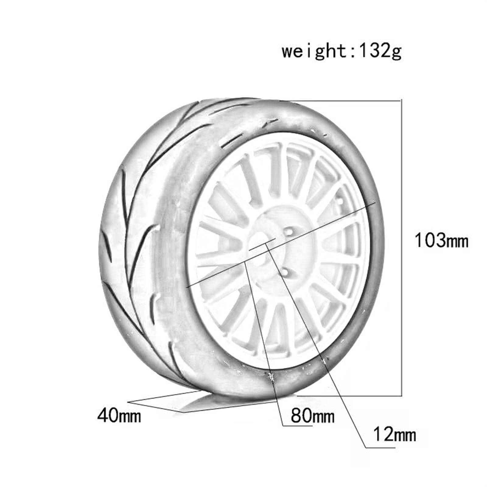 Compatibile Con ARRMA Per Trxs Per Team Per Kyosho WR8 Per Hobao 1/8 RC Off-Road Per Buggy Per Rally Car Pneumatici Ruota 17mm Esagonale 4 Pezzi 103mm RC Car Ruota