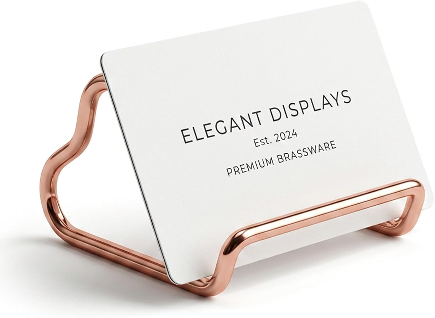 Business Card Display Stand Rose Gold Heart Shaped Desktop Holder
