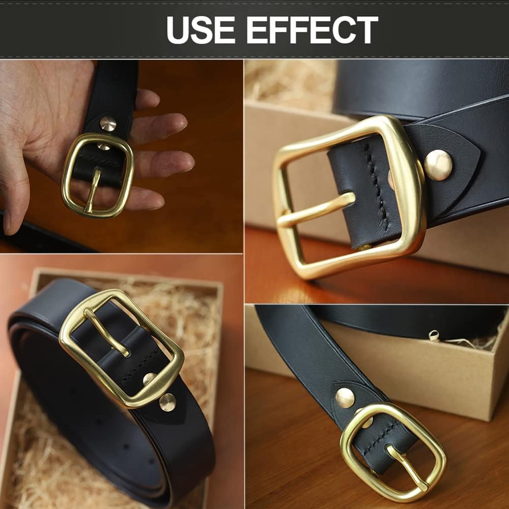 WUTA Brass Buckles for Leather Solid Brass Belt Buckle Strap Center Pin Style Heel Bar DIY Leathercraft Hardware - Image 5