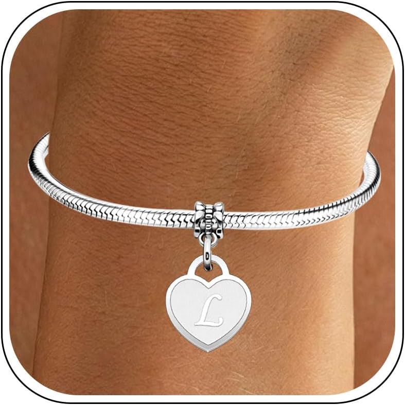 Letter Silver Bracelet for Women.Birthday Gift for Girls